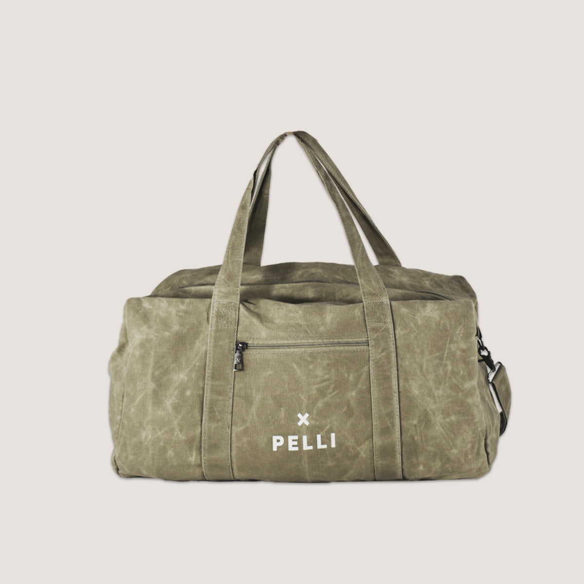 Medium Waxed Canvas Duffle Bag - Moss Green