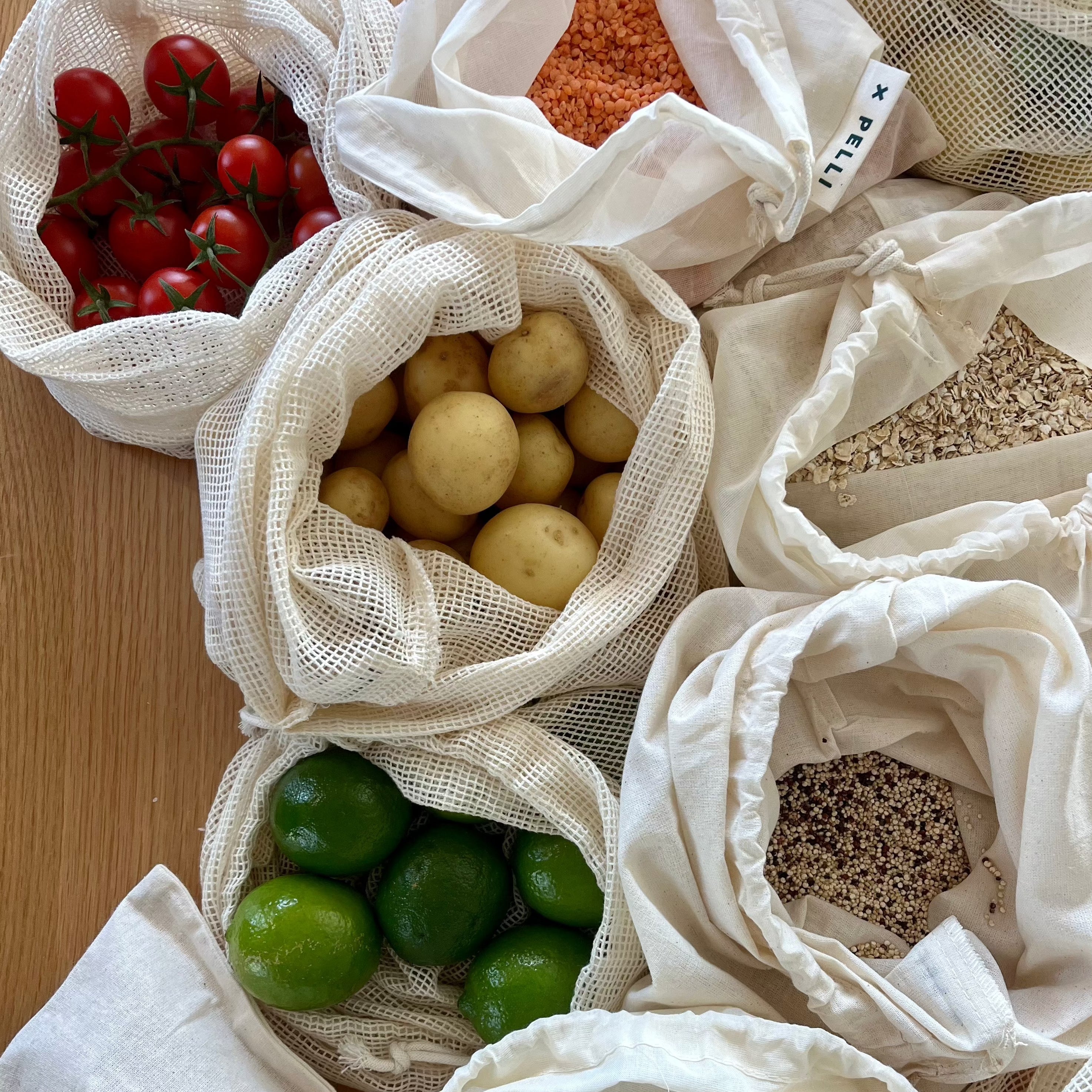 Cotton Produce Bag in Lightweight Muslin