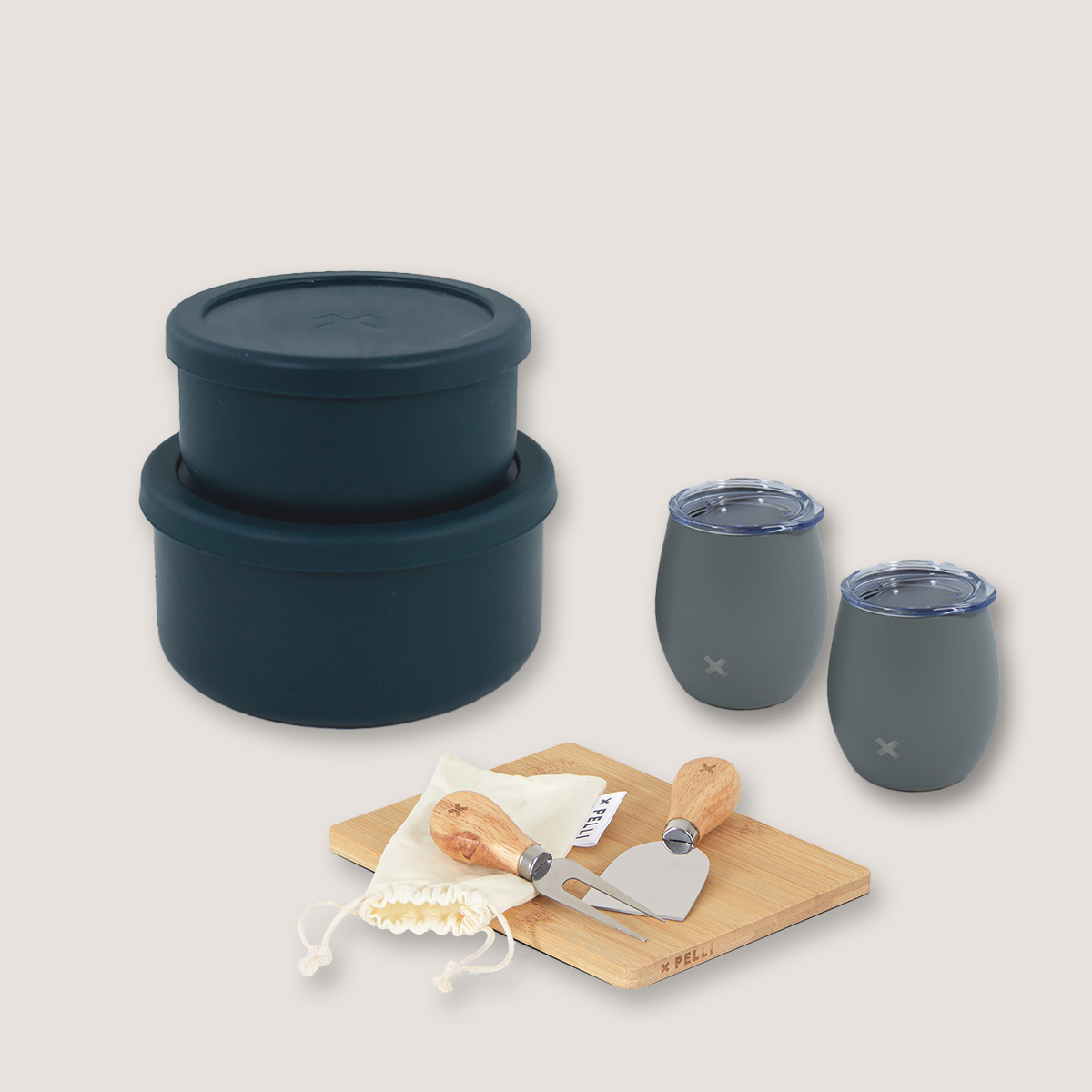 Silicone Bento, Board, Knife and Putty Tumbler Set