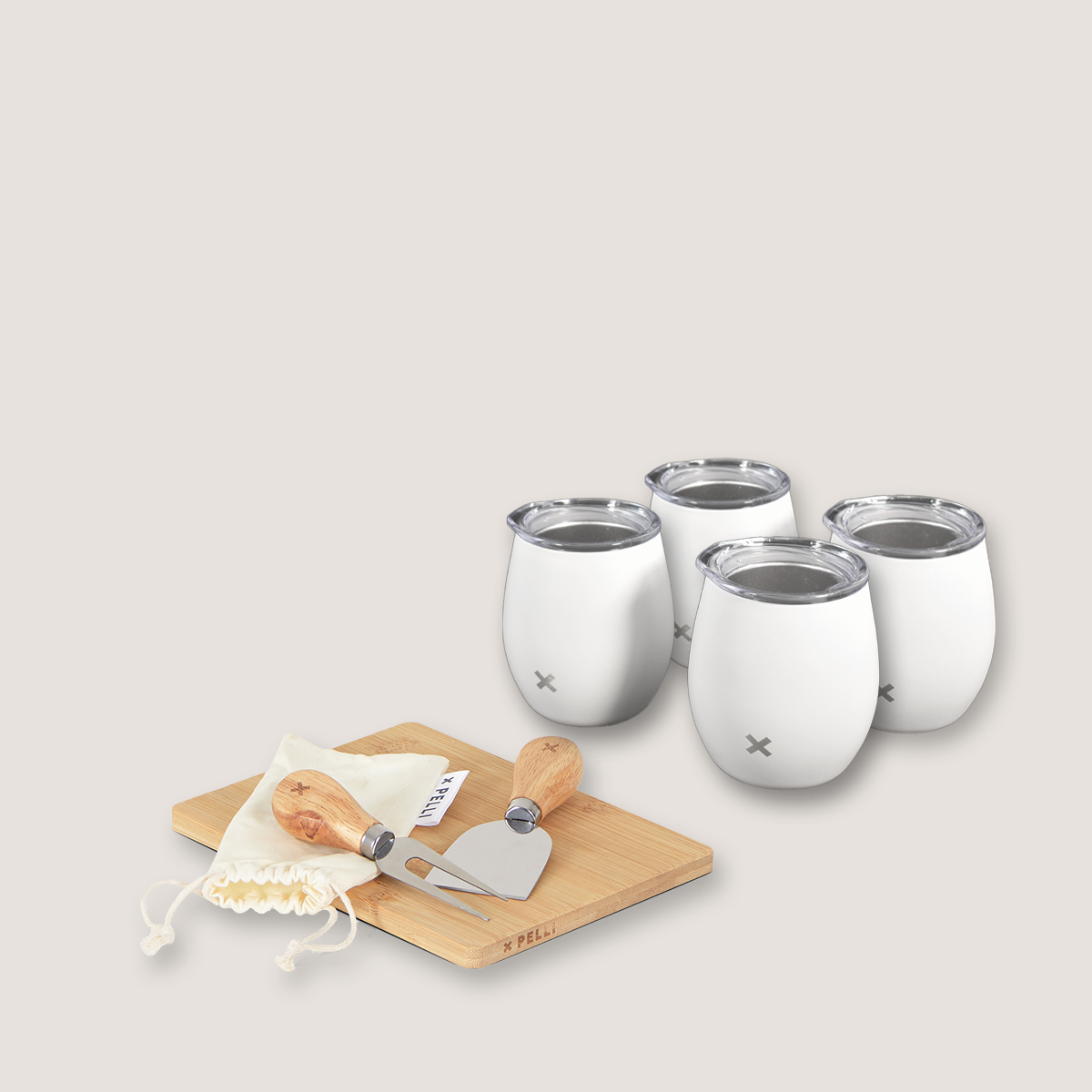 Board, Knife and Tumbler Set - Four Person