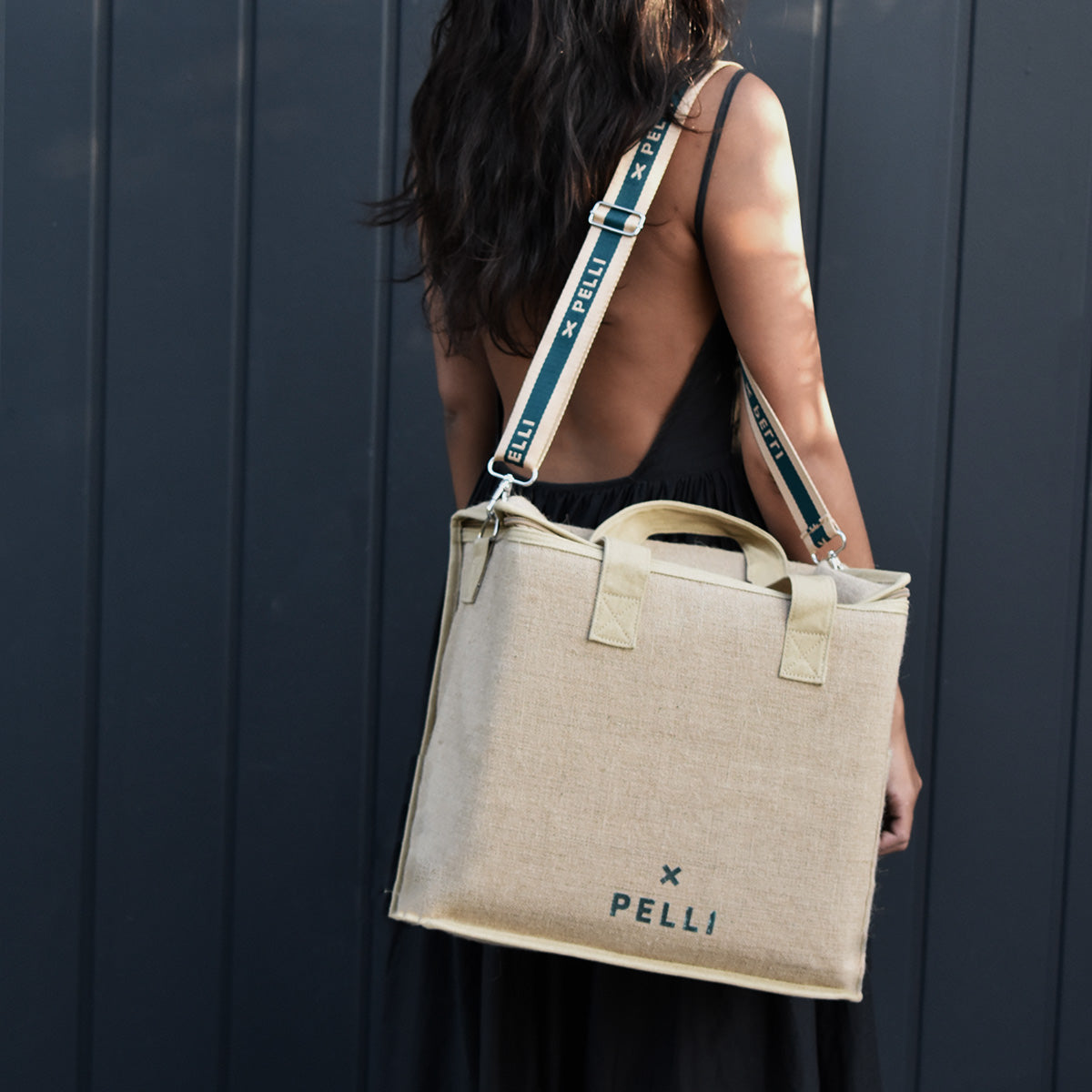 OK Chill Crossbody - Jute Medium Cooler Bag with Shoulder Strap in Natural